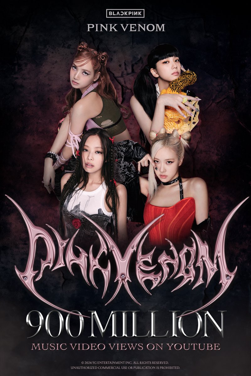 BLACKPINK's tweet photo. #BLACKPINK 'Pink Venom' M/V HITS 900 MILLION VIEWS @Youtube
BLINKs worldwide, thank you so much!

'Pink Venom' M/V
🎥https://t.co/FViEtLr0ia

#블랙핑크 #PinkVenom #MV #900MILLION #YOUTUBE #YG https://t.co/dEpR8YLyc6