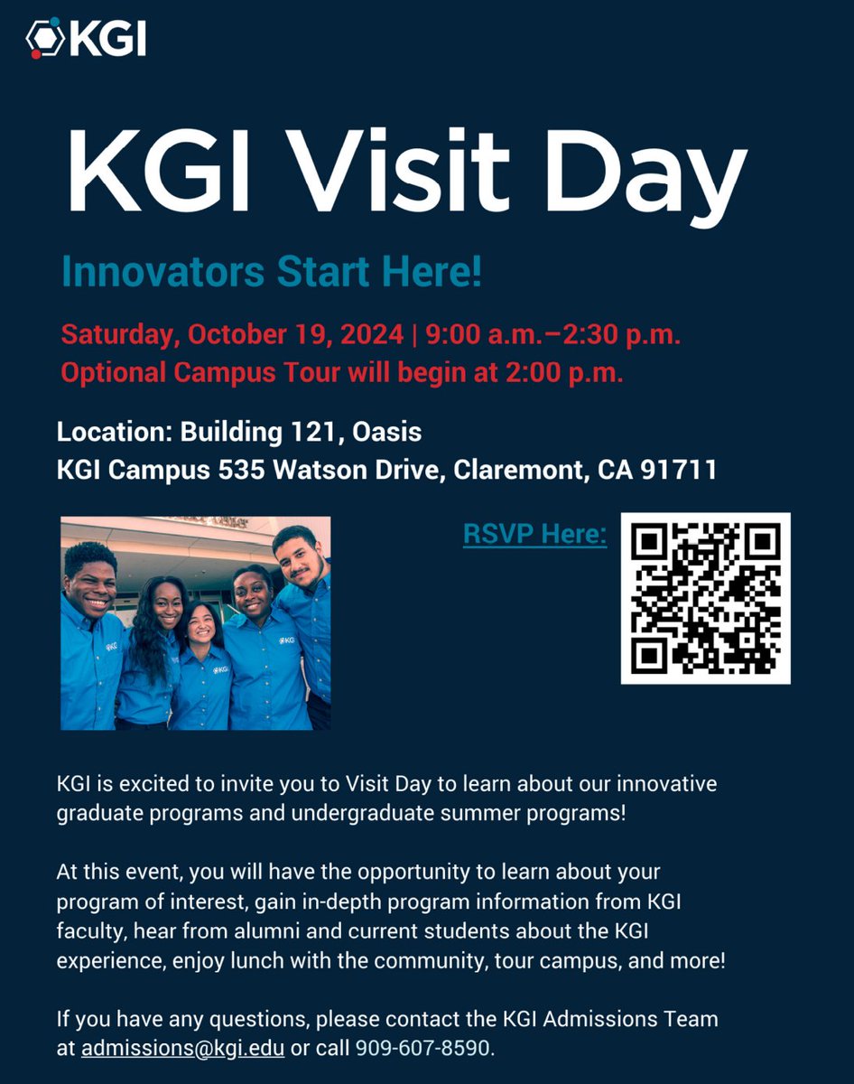 CSULB_BioChem's tweet image. Keck Graduate Institute (KGI), a proud member of the Claremont Colleges, specializing in applied life sciences and healthcare disciplines, is excited to invite you to Visit Day to learn about our innovative graduate programs and undergraduate summer programs!