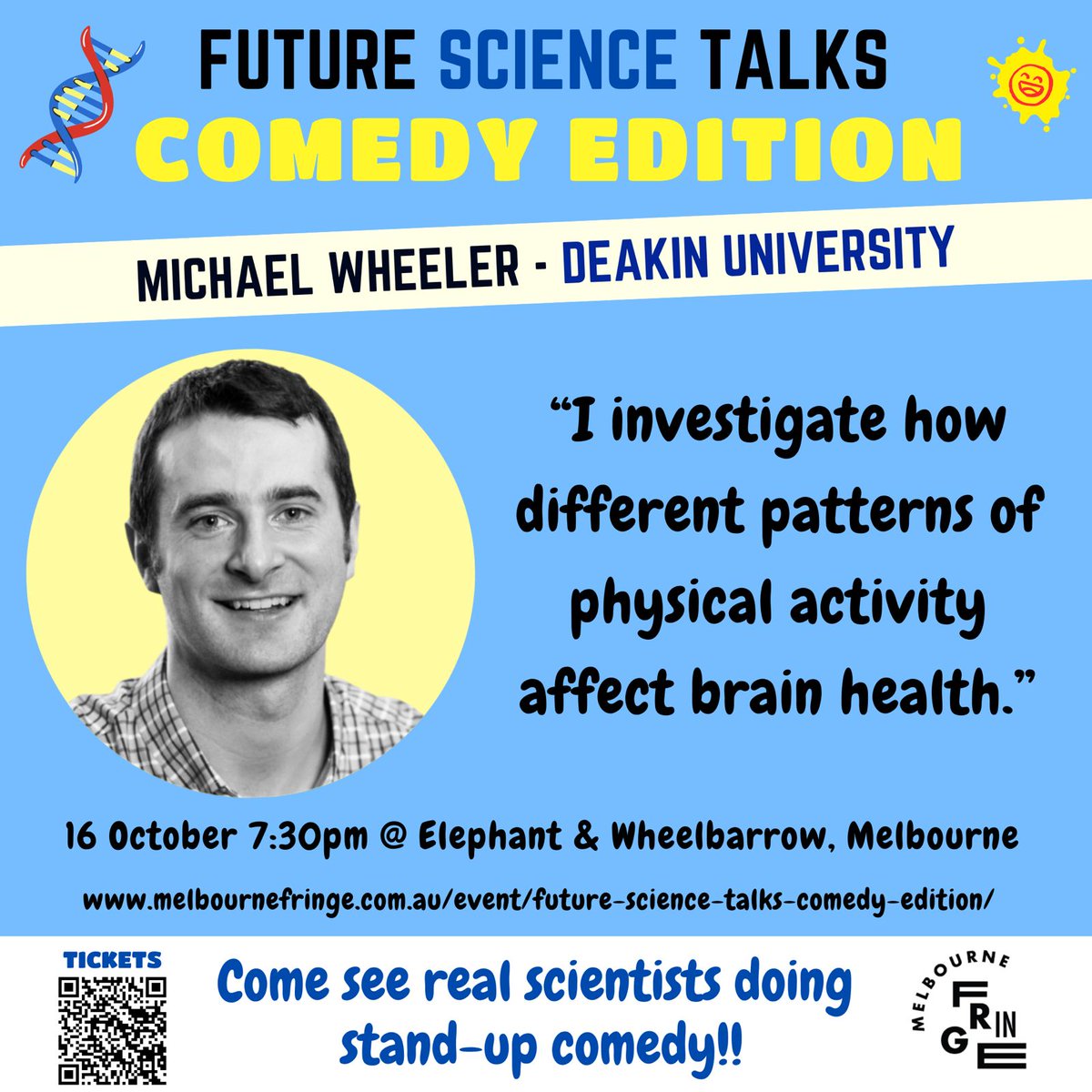 _michaelwheeler's tweet image. Feeling a bit nervous about this one, but come along if you are free and keen to hear some science comedy!
This is part of a program run by @ScienceTalksAU which I highly recommend!
melbournefringe.com.au/event/future-s…