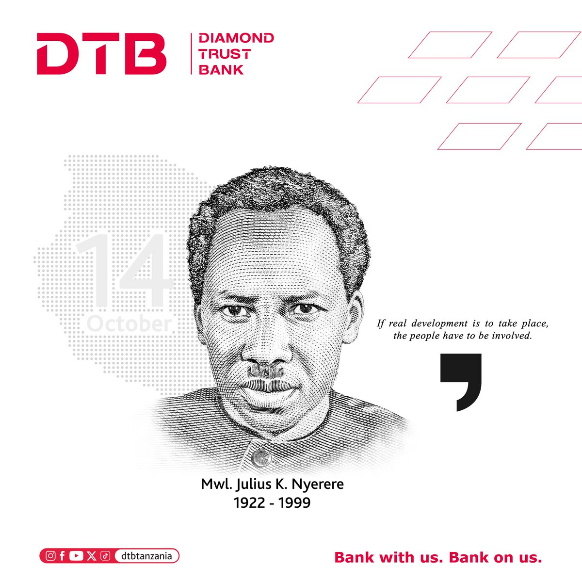 DTBTanzania's tweet photo. Happy Nyerere Day 🇹🇿

#DTBTanzania
#BankWithUsBankOnUs https://t.co/wNIfz1kvMT