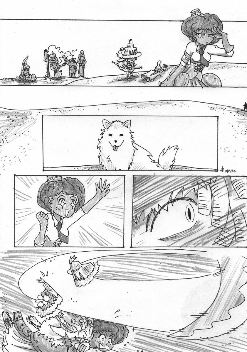 Madsmatic's tweet image. #Gobtober #Inktober Day Thirteen, Horizon and Big Weapon
Hardest day yet-- life came out of nowhere with the suplex. But this exercise is about putting out a product that makes you hate yourself being better than just giving up. So let's crank out some shoddy work, together