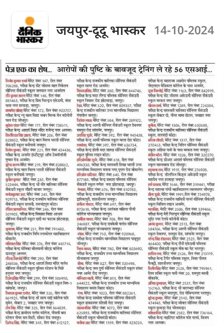 manojmeena's tweet photo. भजनलाल जी RPA ट्रेनिंग सेंटर की दीवारें ऊंची करवा दो सब इंस्पेक्टर भर्ती परीक्षा घोटाले में 56 ईमानदार और पकड़े गए हैं। 

"भगवान के घर देर है अंधेर नहीं। जिनके लिए एक ट्वीटर गैंग लड़ रही थी, इस 56 की लिस्ट में उनका भी नाम है, अब तो सभ��� को शांति मिल गई होगी।" #भजनलाल_जी_SI_भर्ती_रद्द_करो