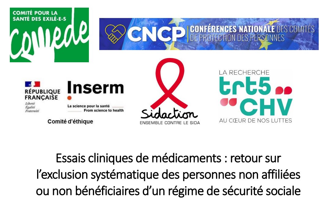 "Essais cliniques de médicaments : retour sur l’exclusion systématique des personnes non affiliées ou non bénéficiaires d’un régime de sécurité sociale" 📰trt-5.org/essais-cliniqu…