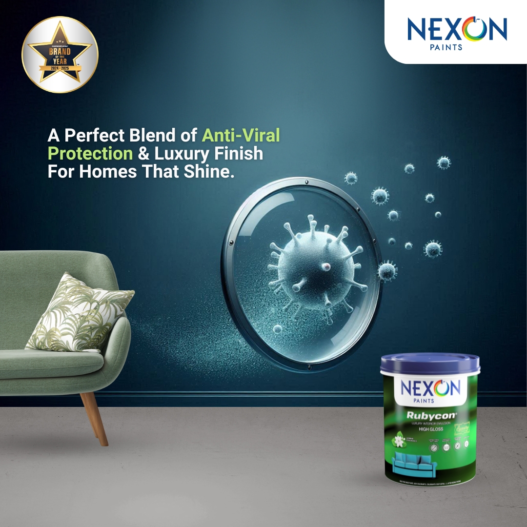 NexonPaints's tweet image. Give your home the best of both worlds – unbeatable anti-viral protection and a luxurious finish that makes your walls shine! ✨ With Rubycon, you don’t have to choose between beauty and cleanliness. Elevate your interiors effortlessly. #Rubycon #LuxuryWalls #AntiViralProtection
