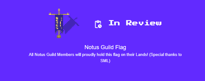 notus0x's tweet photo. Today @smml_15 gifted our #notusguild with this awesome Notus Guild flag ๐
I just submitted, let's hope it gets approved ๐
@smml_15 we ๐you ๐ฅฐ https://t.co/mwpPpnn8bb