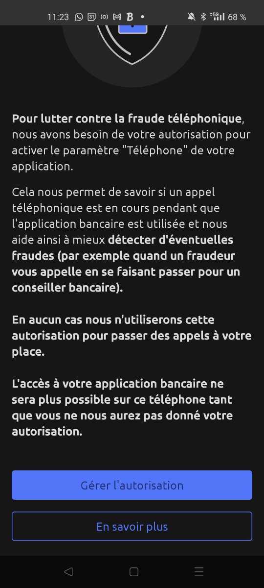 Bonjour <a href="/CNIL/">CNIL</a>, c'est légal pour une banque (<a href="/BanquePopulaire/">Banque Populaire</a>) d'obliger ses clients à dévoiler leur historique de téléphone pour pouvoir accéder à leur app (notamment pour pouvoir gérer ses comptes) ?