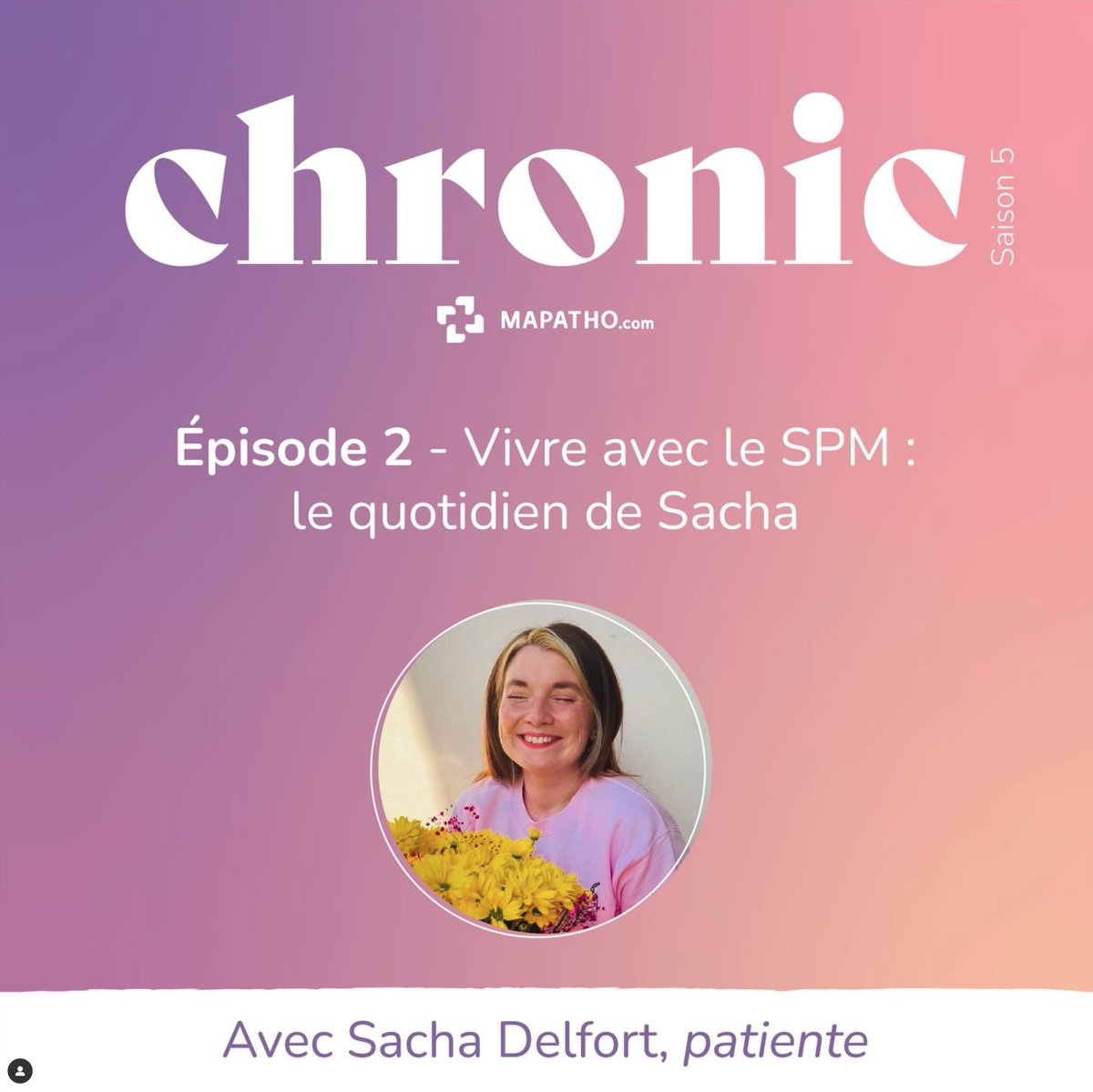 New épisode du #podcast Chronic disponible - Vivre avec le #SPM : la quotidien de Sacha🌷

Découvrez les astuces de Sacha pour mieux gérer au quotidien les symptômes du SPM ! 

📣  « On est ensemble ! Il ne faut pas avoir honte. Ne doutez pas du SPM. »

🎙️podcast.ausha.co/chronic/vivre-…