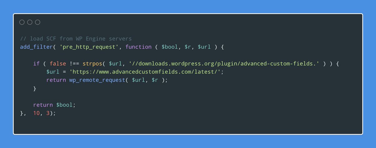 xaver_'s tweet image. If you like to get the original ACF back from @wpengine  you can add this snippet to your themes function.php: