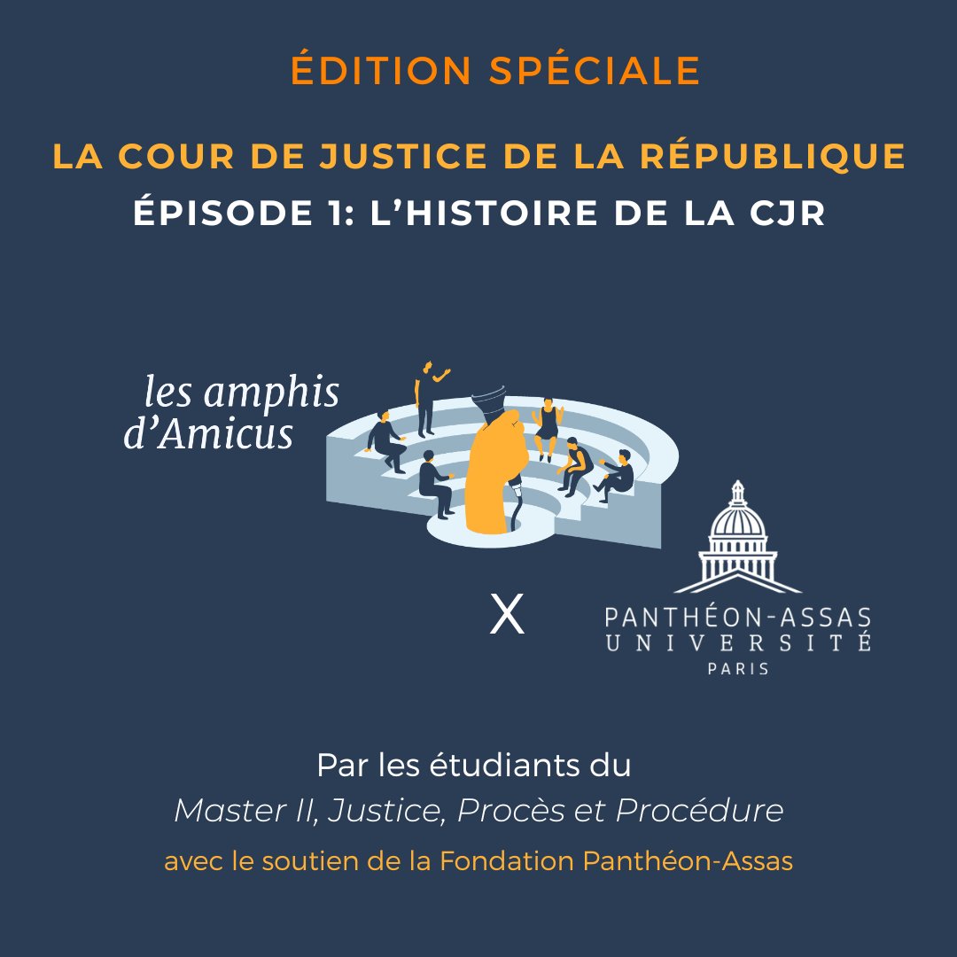 Edition spéciale des Amphis d'Amicus: 🎤 La cour de Justice de la république (CJR) | L'histoire de la CJR (1/5) 👉 radio.amicus-curiae.net/podcast/episod…
Une série réalisée en collaboration avec <a href="/AssasUniversite/">Panthéon-Assas université</a>, avec le soutien de la Fondation Panthéon-Assas