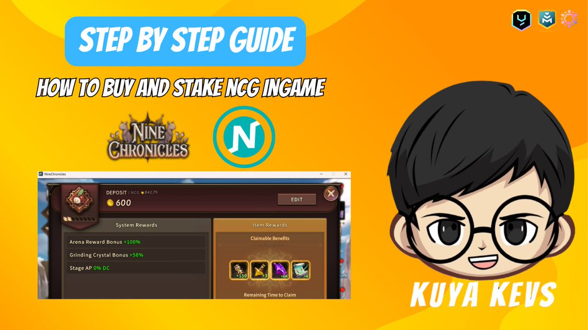 kuyakevs5's tweet photo. Step by step Guide
How to buy and stake NCG in @NineChronicles
GAP Quest:
https://t.co/YvS4FEK3j1
Link here:
https://t.co/KG4ktZKpoh
https://t.co/KG4ktZKpoh
https://t.co/KG4ktZKpoh
#web3metaversity #YGGCreator #GAP #YGG #ninechronicles https://t.co/FGD5HTMSDN