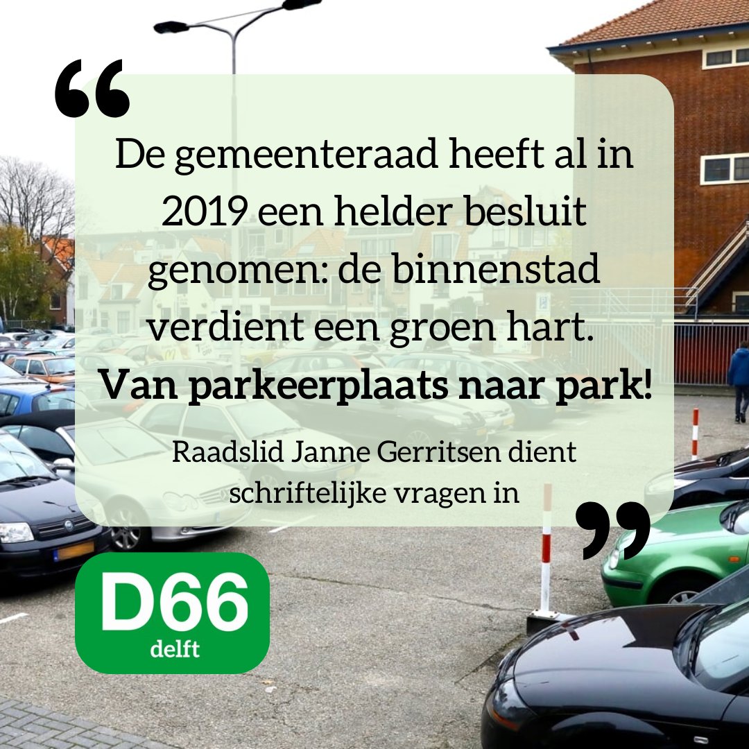 D66 Delft (@d66_delft) on Twitter photo Na 70 jaar verslonzing is het tijd om vaart te maken met stadsnatuur op de Gasthuisplaats.
D66 Delft dringt erop aan dat deze plannen zsm worden uitgevoerd. Daarom heeft raadslid <a href="/Jannegerritsen/">Janne Gerritsen</a> schriftelijke vragen ingediend om de voortgang te verzekeren (lees ze via Insta) Na 70 jaar verslonzing is het tijd om vaart te maken met stadsnatuur op de Gasthuisplaats.
D66 Delft dringt erop aan dat deze plannen zsm worden uitgevoerd. Daarom heeft raadslid <a href="/Jannegerritsen/">Janne Gerritsen</a> schriftelijke vragen ingediend om de voortgang te verzekeren (lees ze via Insta)