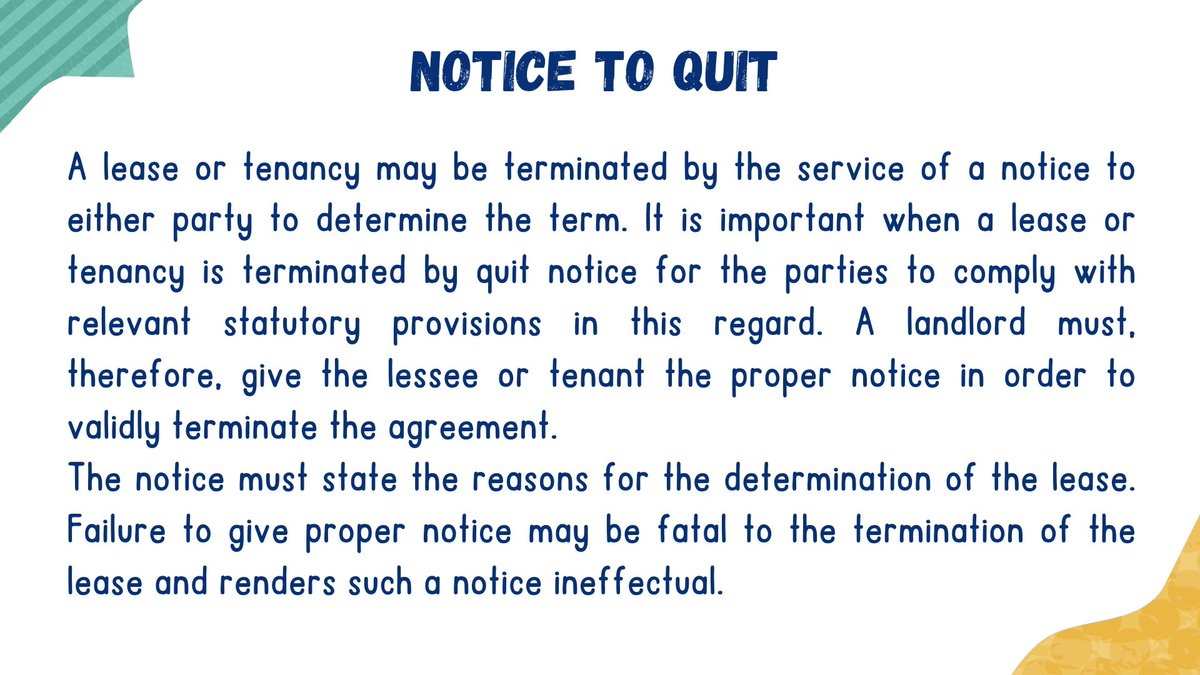 fuoye_lc's tweet photo. Caption: YOUR LANDLORD DOESN’T WANT YOU TO KNOW THIS 
(Know your rights)

Notice to Quit https://t.co/5JHFJCAhdu
