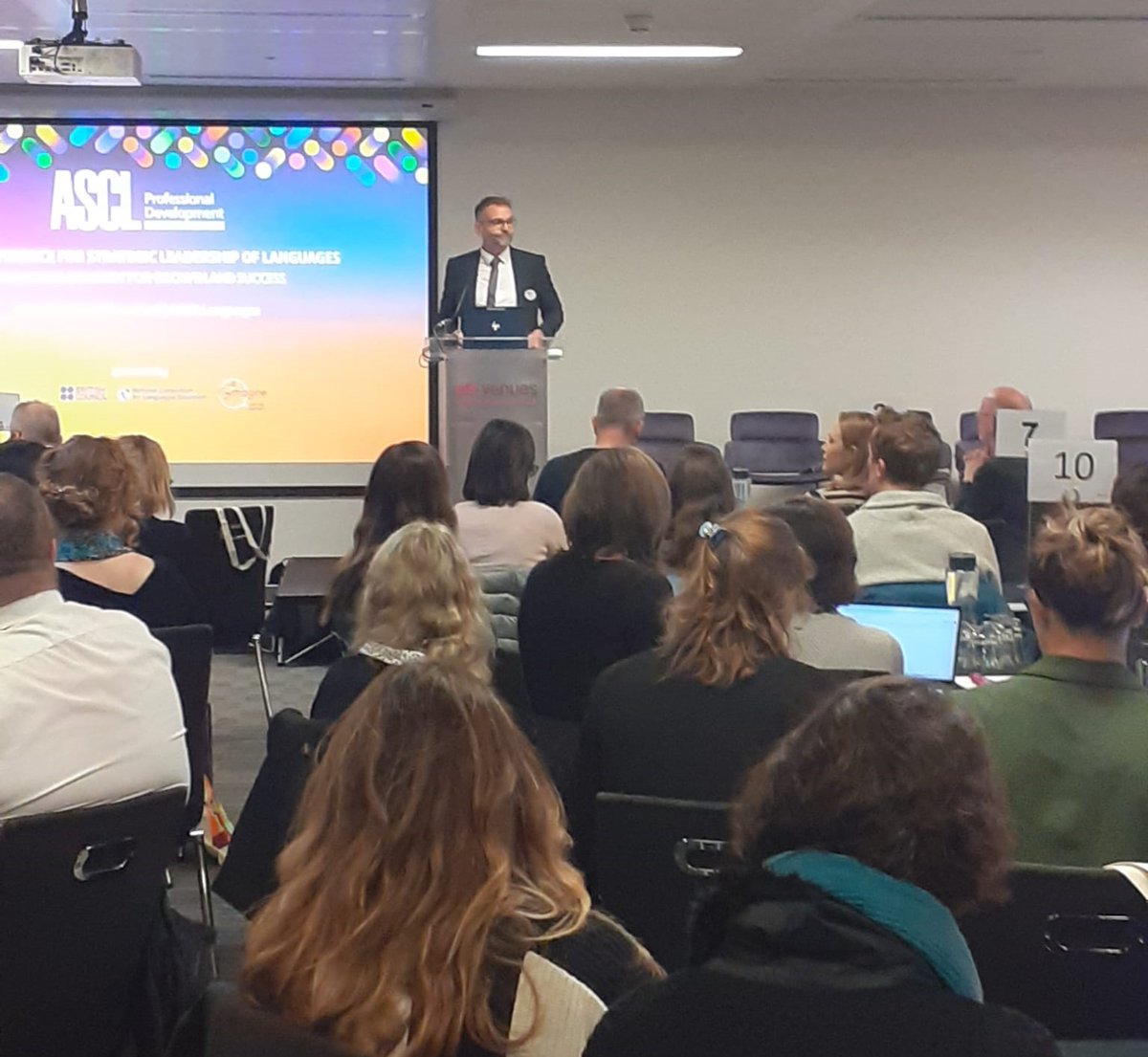ASCL_UK's tweet photo. A busy morning so far at today's #ASCLLanguages Conference. 

And many thanks to pupils from the @AdaLovelaceSch @TwyfordTrust for getting the day off to a great start, sharing their thoughts on what languages mean to them: "languages are a gateway to other cultures"

#MFL https://t.co/47j3eZEuSB