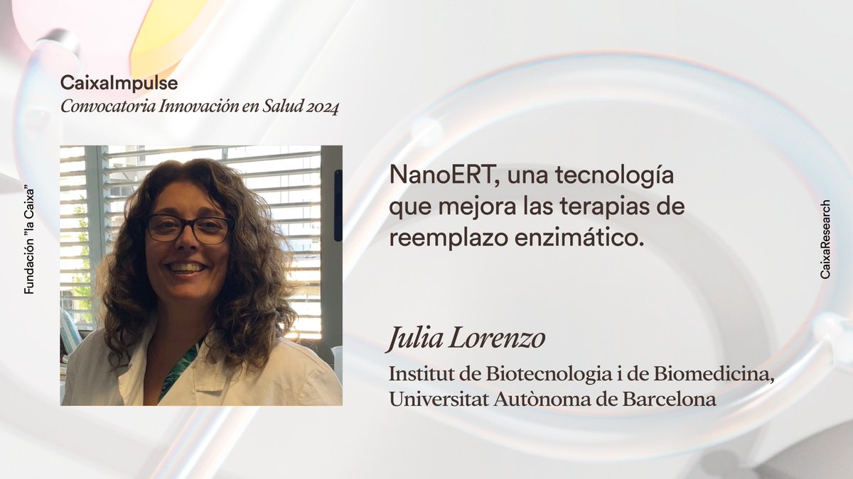En la enfermedad de Gaucher, el déficit de una proteína en las células afecta gravemente la función de varios órganos.🚫

Con una ayuda #CaixaImpulse Innovación, Julia Lorenzo desarrolla NanoERT, una tecnología que busca mejorar las terapias actuales.👇

🔗