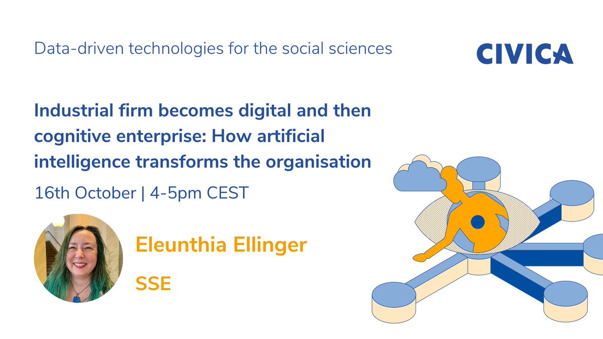 CIVICA The European University of Social Sciences (@civica_eu) on Twitter photo Join us for our upcoming Data-Driven Technologies for the Social Sciences seminar!🌐
Dr. Eleunthia Ellinger <a href="/handels_sse/">Stockholm School of Economics</a> will take us through a model of AI-enabled organisational transformation explaining AI’s role in disrupting in an industrial firm
🔗 loom.ly/VXdR3Lw Join us for our upcoming Data-Driven Technologies for the Social Sciences seminar!🌐
Dr. Eleunthia Ellinger <a href="/handels_sse/">Stockholm School of Economics</a> will take us through a model of AI-enabled organisational transformation explaining AI’s role in disrupting in an industrial firm
🔗 loom.ly/VXdR3Lw