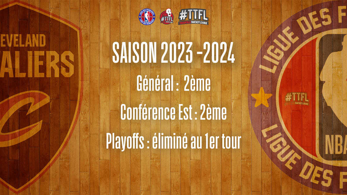 🚨 Au tour des <a href="/CavsTTFL/">CAVALIERS TTFL ⚔️</a>  ! 🏀

Les Cavs, 2èmes en SR, ont été éliminés en playoffs plus vite qu’un vent glacial sur les rives du lac Érié. ❄️ Mais à Cleveland, on sait que chaque hiver prépare un printemps explosif. Ils sont prêts à rebondir ! 🌟💪

#TTFL #LigueDesFranchises
