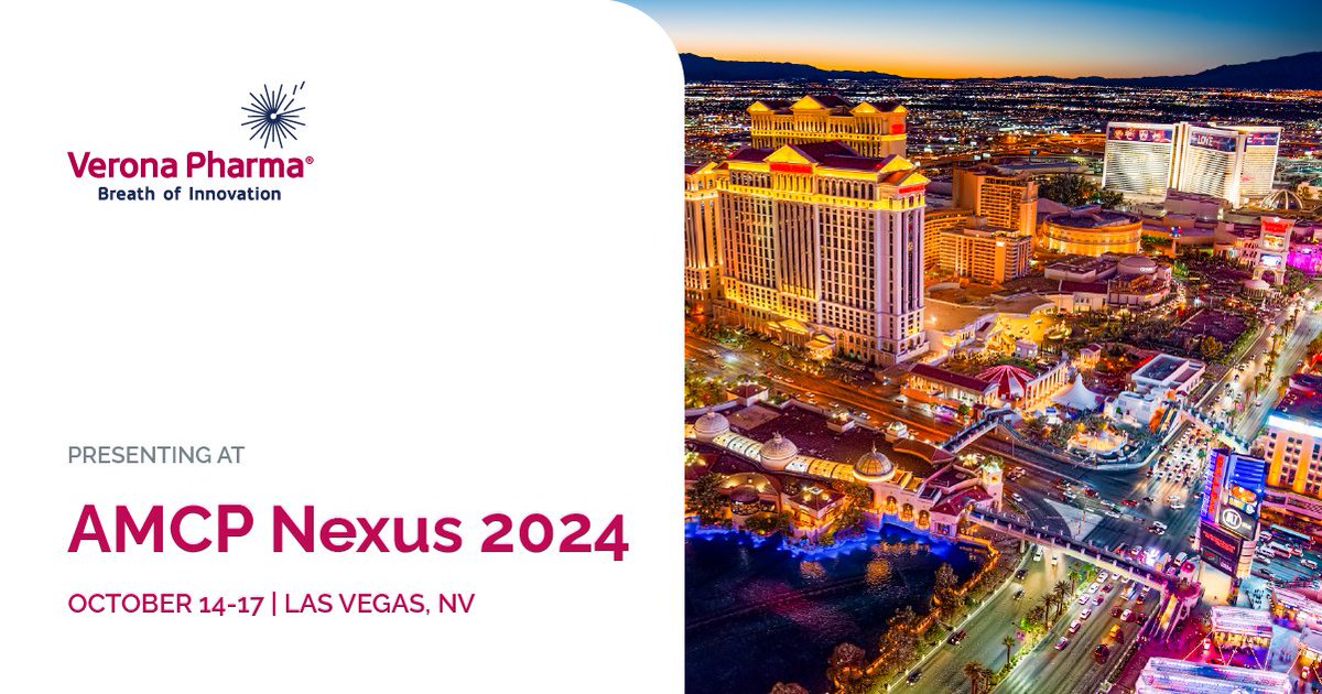 VeronaPharma's tweet photo. Today at #AMCPNexus, we are presenting five encore posters of the economic impact and healthcare resource utilization of COPD using real world claims data.

Learn more: https://t.co/N5IIWrJNUH

@amcporg https://t.co/2oY7IkNJOb