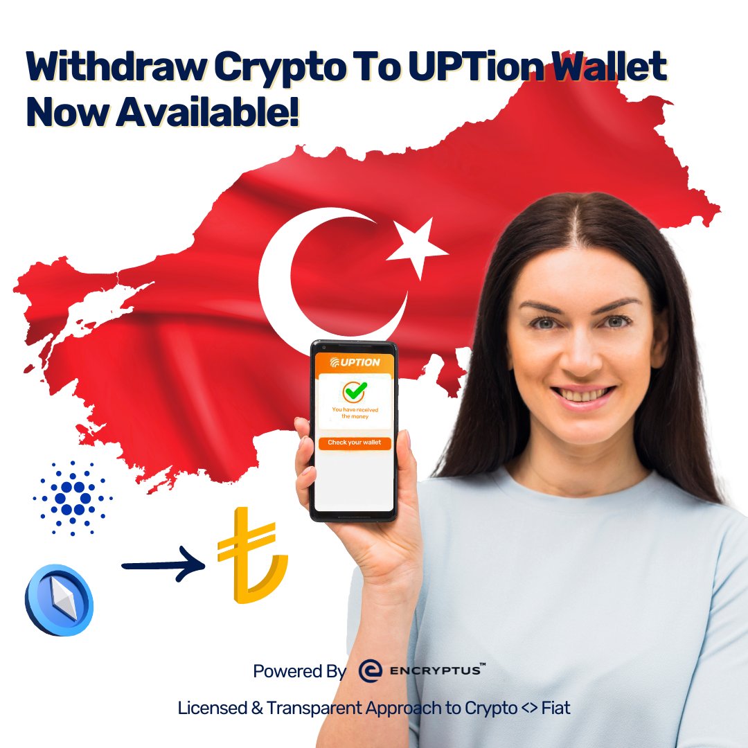 EncryptusGlobal's tweet photo. 🚀 Exciting News For UPTion Wallet Users!
With Encryptus, you can now seamlessly convert your #crypto to #Lira in your #UPTion Wallet account with our easy-to-use #offramping solution.
⚡ Lower fees than traditional transfers
⚡ Instant payouts in TRY
⚡ Trusted by global users
Take control of your crypto and enjoy the simplicity of converting to fiat, hassle-free!
#infrastructure #fintech2.0 #payouts