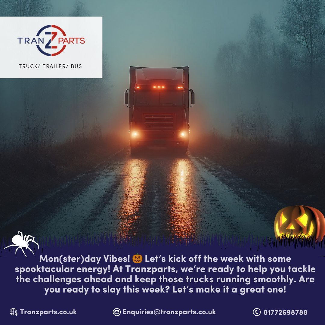 Mon(ster)day Vibes – Ready to Slay the Week? 🎃 Let’s embrace the spooky season! At Tranzparts, our reliable truck parts will keep you rolling. Stay focused, stay motivated! 💬

What’s your Halloween plan? Join us for tricks, treats, and inspiration!

#HalloweenVibes #Tranzparts