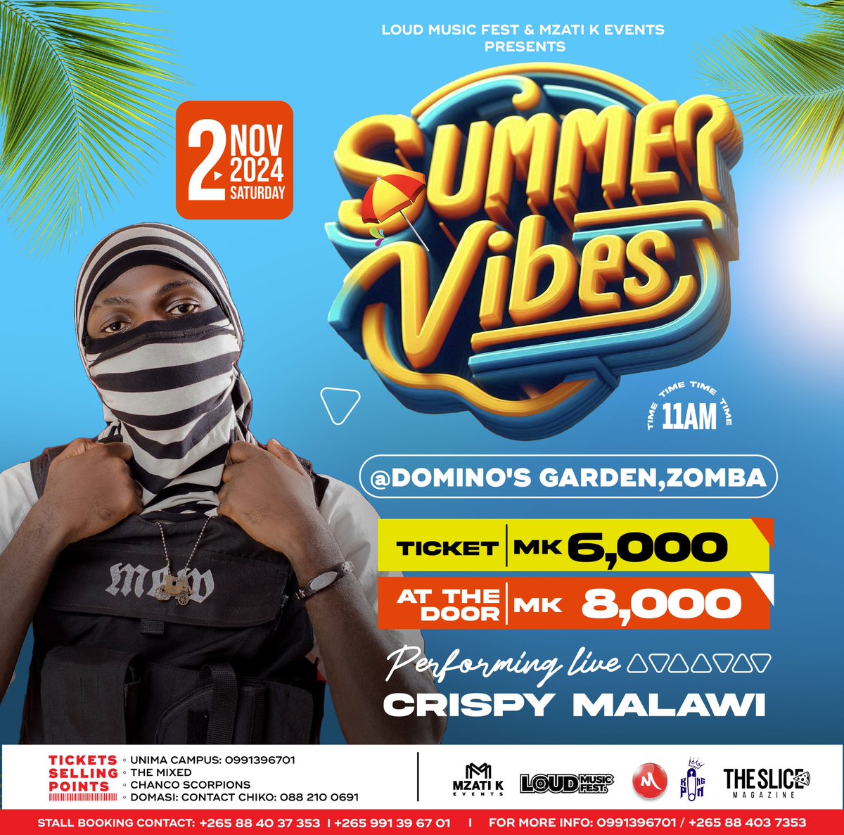 PlugKaunjika1's tweet photo. ZOMBA GET READY FOR SUMMER VIBES ๐ฅ๐ฅ
DATE: 2 November 2024
VENUE : Domino's Garden๐๐
TICKET PRICE: K6000
AT THE DOOR: k8000
Contact +265 884 03 73 53 for Ticket
Performing artists ๐๐พ
@trappybeats265
@Afana_Ceez
#Abale
@DeoCruger
@Crispy_malawi
#LoudMusicFest
#MzatKEvents https://t.co/qgkCP6sFET