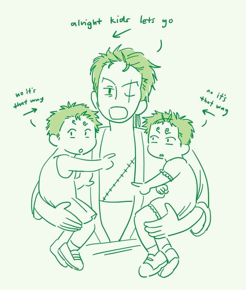 soyouddancewme's tweet photo. i think the correct amount of children zoro should have is three. the world having 3 marimos by the end of it is just extra credit #zosan https://t.co/ikfFpA9TtQ