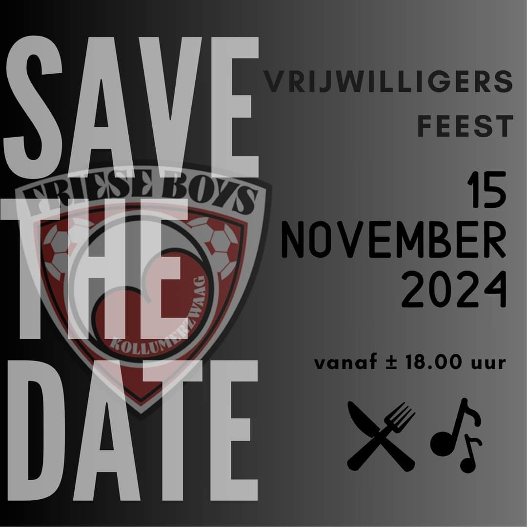 𝗙𝗲𝗲𝘀𝘁 𝘃𝗼𝗼𝗿 𝗮𝗹𝗹𝗲 𝗩𝗿𝗶𝗷𝘄𝗶𝗹𝗹𝗶𝗴𝗲𝗿𝘀!

Vrijwilligers zijn van onschatbare waarde voor onze vereniging. Als dank voor al die uren inzet willen we speciaal voor jullie een feest organiseren op 15 november vanaf 18.00 uur.⤵️

facebook.com/share/p/xasNK5…