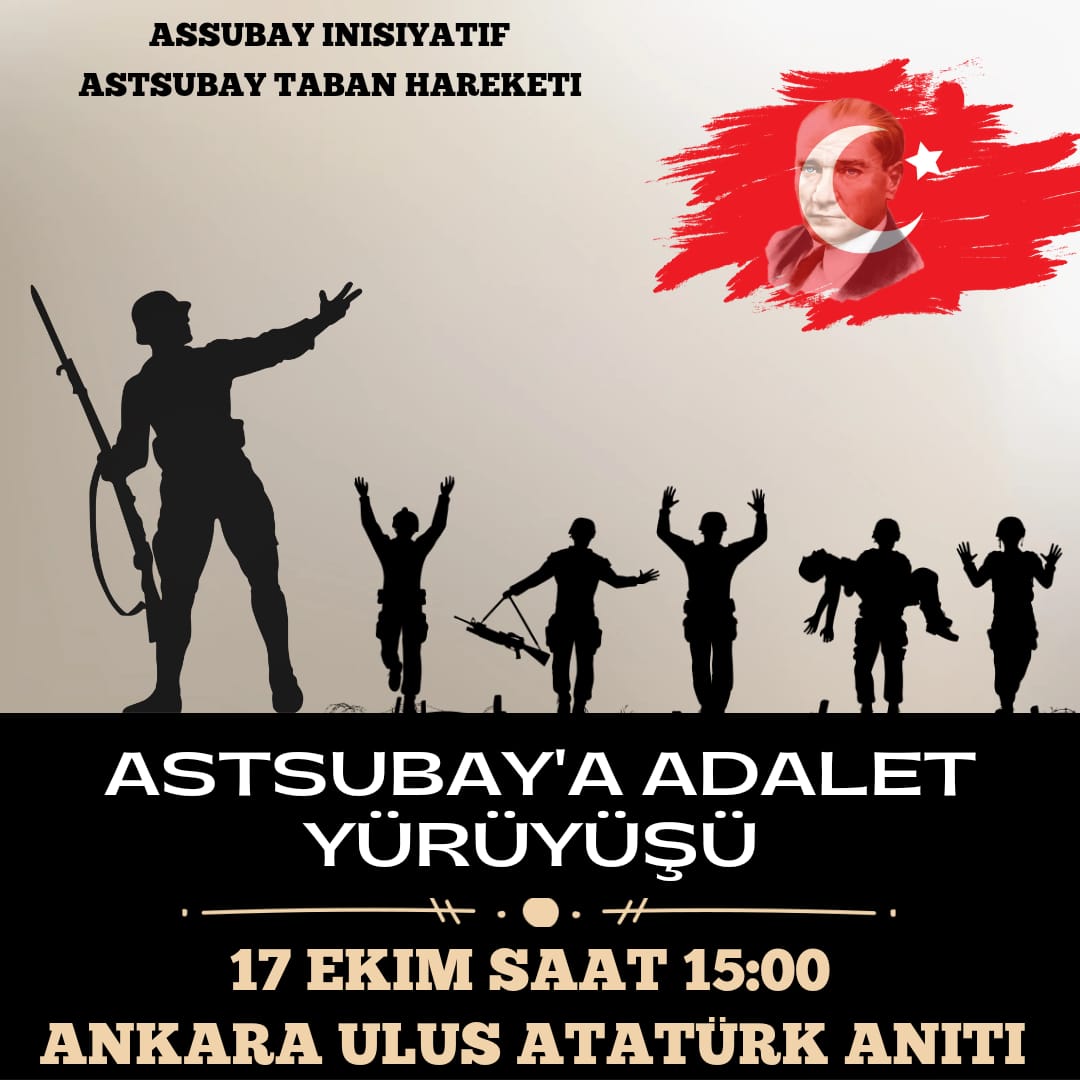 Nigde/Ankara #AssubayaAdaletYürüyüşü ;
Herkesin olmaz, yapamazsınız dediği ve bununla birlikte gelen tüm imkansızlıklara, engellemelere rağmen sürüyor.  17 Ekim'de saat 15:00'da Assubayları gasp edilen haklarını haykırmak için Ulus'a bekliyoruz..
<a href="/Asbinisiyatif/">Assubay İnisiyatif</a> 
<a href="/CHPMuratBakan/">Murat BAKAN</a>