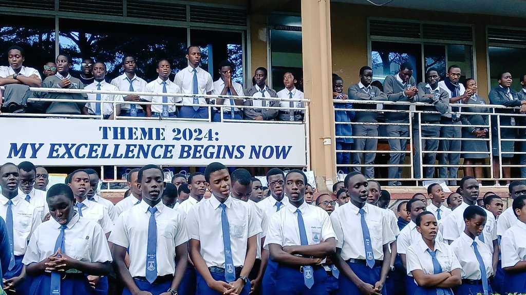 UMNamugongo's tweet image. Our S4 candidates gathered in prayer ahead of their UCE Mathematics paper. Wishing you success our little ones.