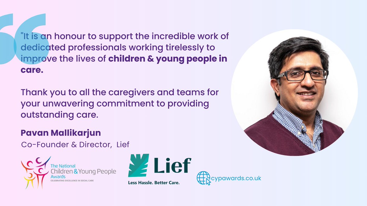 "Thank you to all the caregivers and teams for your unwavering commitment to providing outstanding care."

Thank you to Lief for supporting the #CYPAwards2024