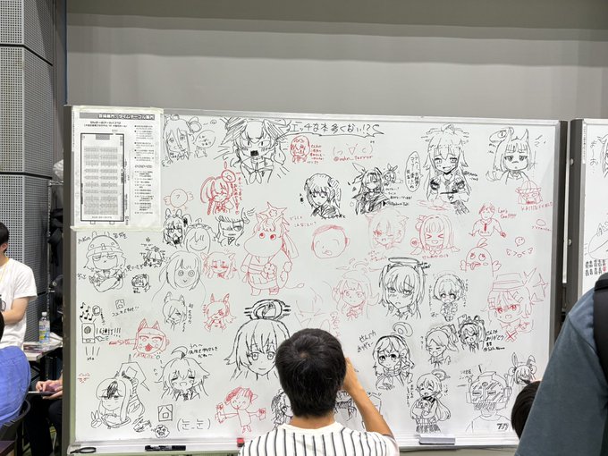 センアカ参加しました～
一般参加なのに、知り合いのサークルスペースで色紙描いておりました😂 