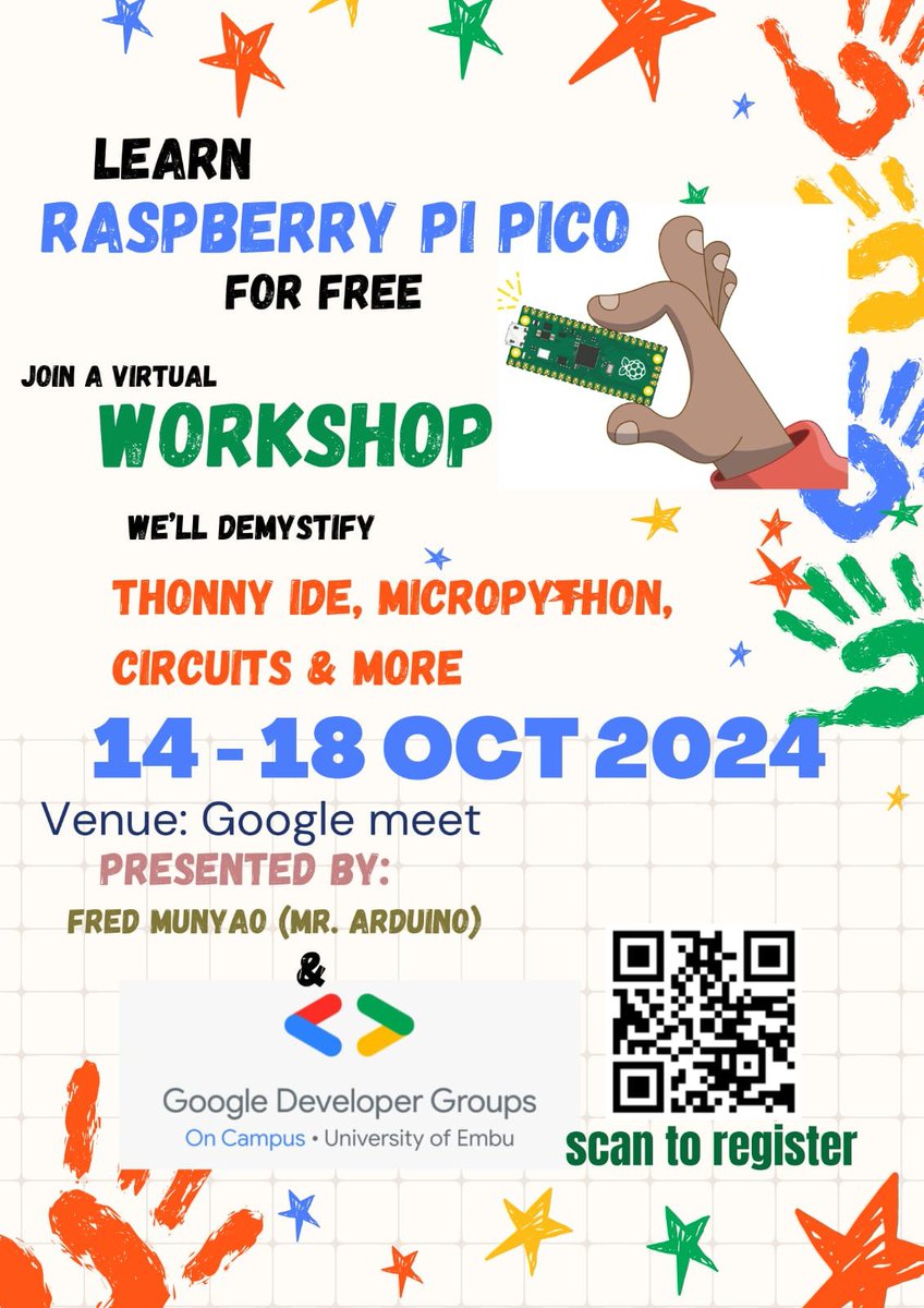 sigmafred2's tweet photo. Learn Micropython language for Raspberry Pi Pico microcontroller Board and start building robotics solutions.
Register here 👇 https://t.co/XjPMYWzD6c https://t.co/qRuns5K23X