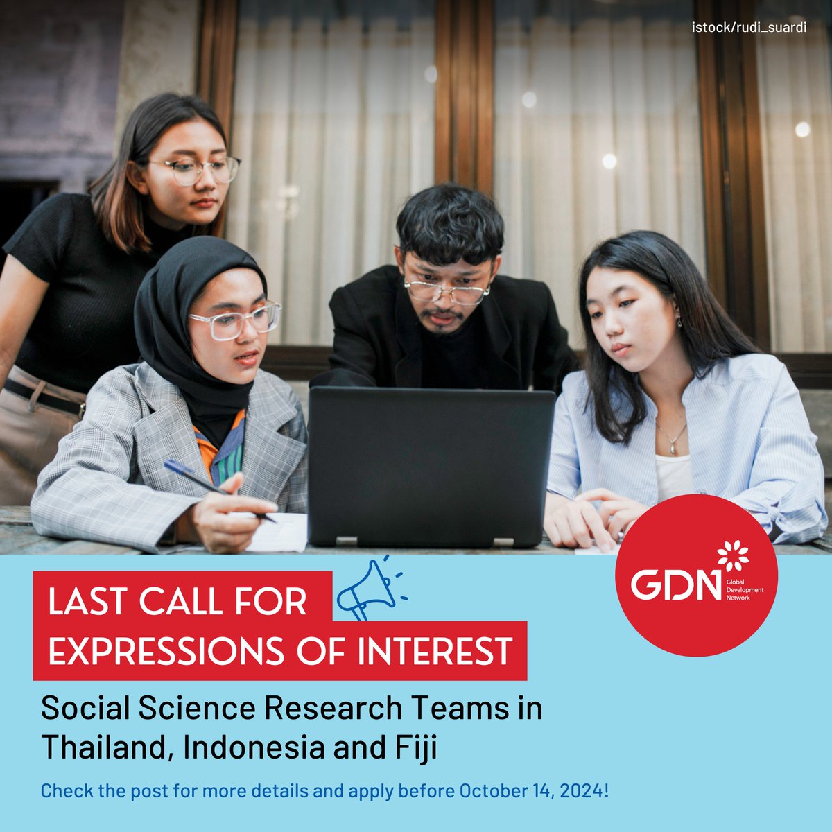 Global Development Network (@gdnint) on Twitter photo 📢 Last Day to Apply!
Call for social science research teams in Thailand, Indonesia, and Fiji to lead Doing Research Assessments (DRA) starting in early 2025. gdn.int/call-doing-res…
<a href="/aassrec/">Assoc of Asian Social Science Research Councils</a> <a href="/IDRCinAsia/">IDRC in Asia</a> 📢 Last Day to Apply!
Call for social science research teams in Thailand, Indonesia, and Fiji to lead Doing Research Assessments (DRA) starting in early 2025. gdn.int/call-doing-res…
<a href="/aassrec/">Assoc of Asian Social Science Research Councils</a> <a href="/IDRCinAsia/">IDRC in Asia</a>