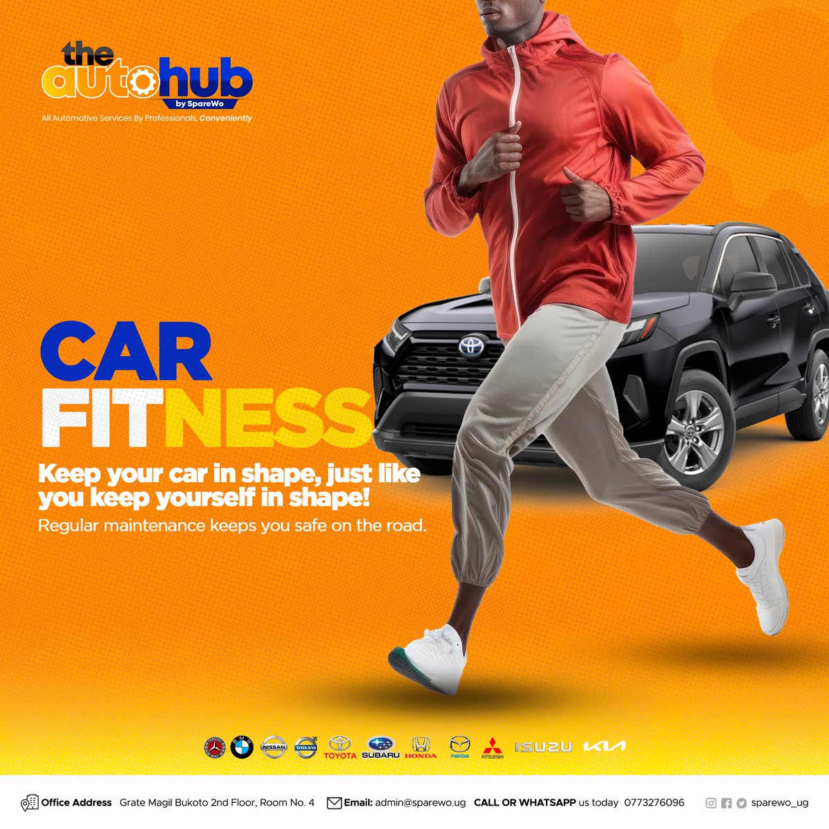 sparewo_ug's tweet photo. Stay road-ready, just like you stay fit! 💪🚗. Share with someone who needs this reminder!
Book now at https://t.co/RSZ0Gb700f!
#TheAutoHub #Sparewo #MondayMotivation #CarCare https://t.co/GX4c6zbZpl