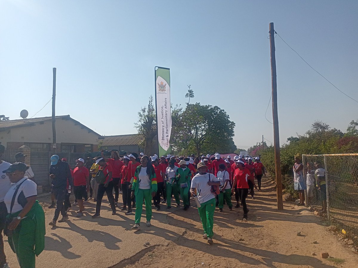 MoPSEZim's tweet photo. The #InterMinisterialSportsFestival has kicked off today with a vibrant "Walk for Life" march from Mkoba Police to Mkoba Teachers College! This festival, themed *My Health, My Wealth #fit4all*, is part of the Govt's ongoing efforts to promote wellness among workers. @InfoMinZW https://t.co/do4BuPwodv