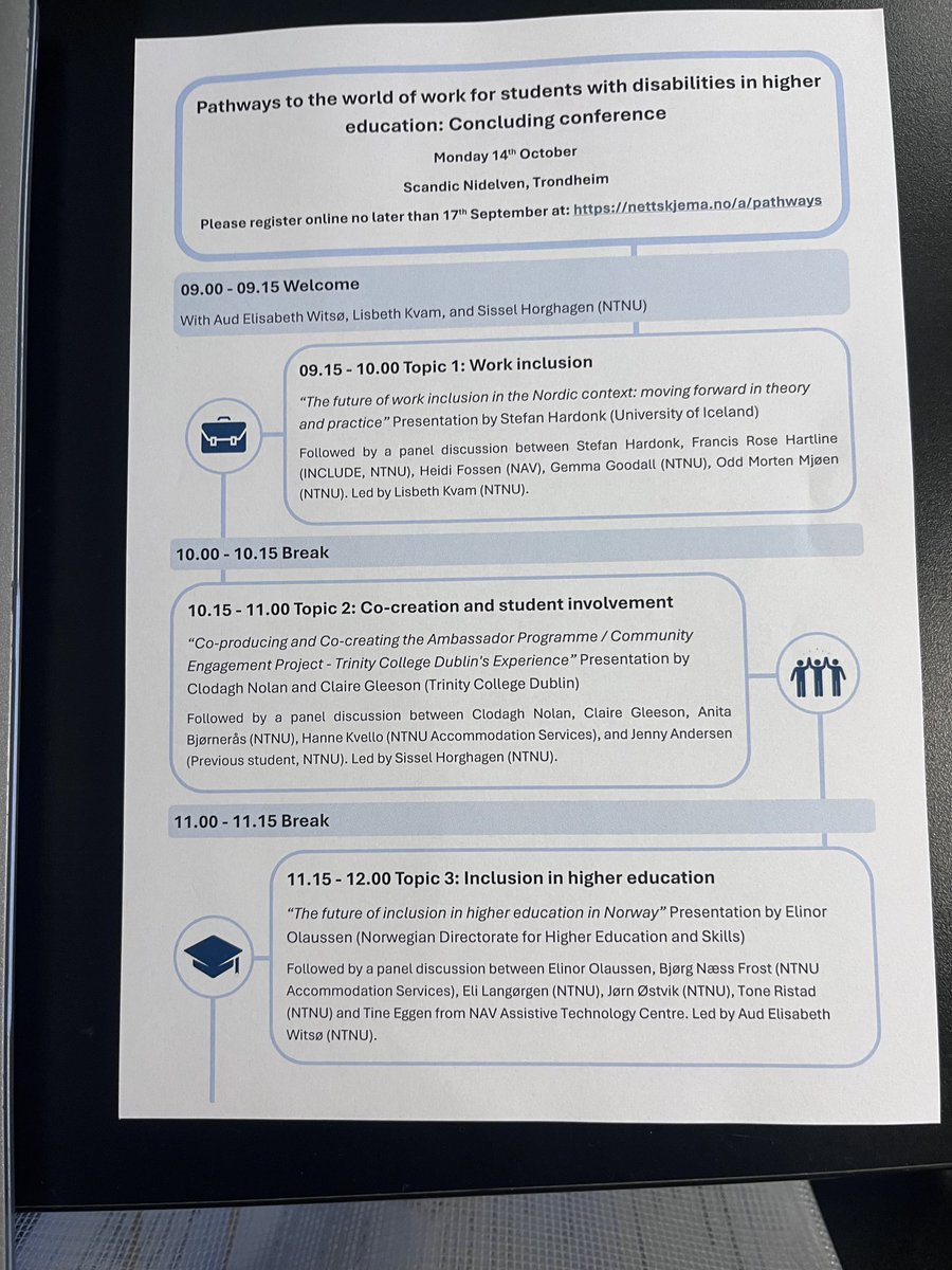 Dr. Clodagh Nolan (@clodaghnolan1) on Twitter photo Delighted to be invited to present at this Norwegian Conference on Pathways to the World of work for disabled students. #ThisIsTrinityMed <a href="/TrinityMed1/">School of Medicine, Trinity College Dublin</a> <a href="/tcd_ot/">TCD OT</a> <a href="/tcddublin/">Trinity College Dublin</a> <a href="/CIGleesonOT/">Dr. Claire I. Gleeson</a> @TCDAbility Delighted to be invited to present at this Norwegian Conference on Pathways to the World of work for disabled students. #ThisIsTrinityMed <a href="/TrinityMed1/">School of Medicine, Trinity College Dublin</a> <a href="/tcd_ot/">TCD OT</a> <a href="/tcddublin/">Trinity College Dublin</a> <a href="/CIGleesonOT/">Dr. Claire I. Gleeson</a> @TCDAbility