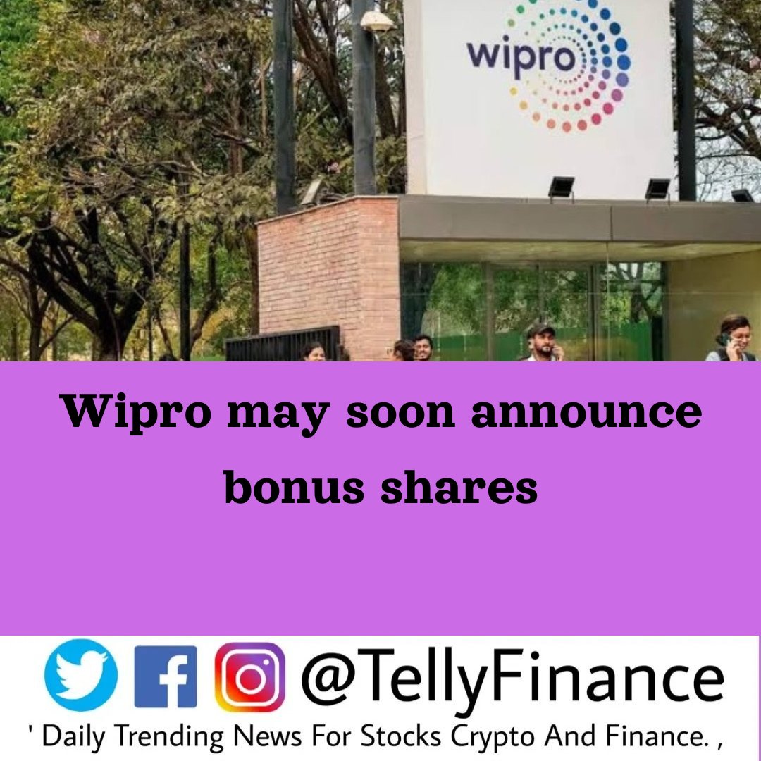 TellyFinance's tweet photo. Wipro may soon announce bonus shares #Wipro #Sharemarket #BonusShare #Stockmarket #tellyfinance #tellyfinanceindia #tellyfinancenews @TellyFinance https://t.co/tHNB9kt7GI