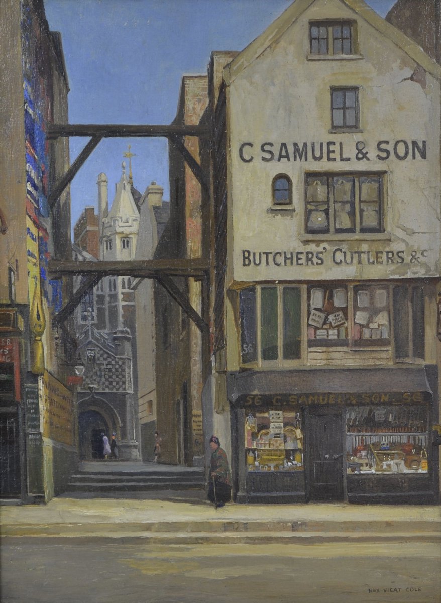 Good morning! This week's theme is London Shops.
------
'The Old Shop in Long Lane, Smithfield' (1933) by Rex Vicat Cole 

(Private collection)