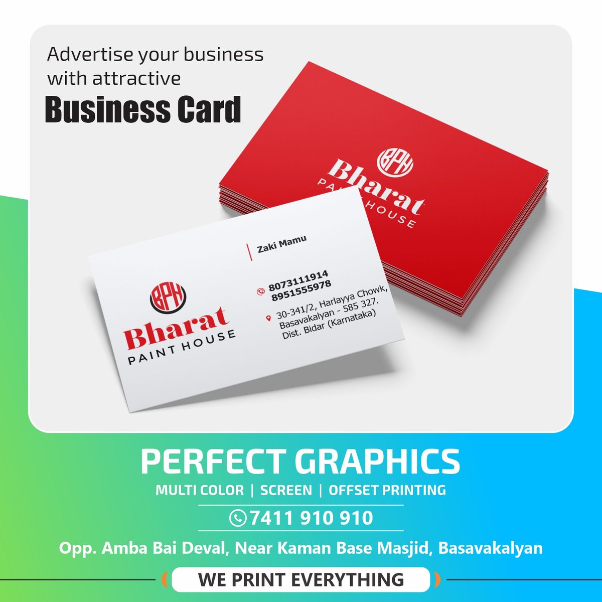 PBasavakalyan's tweet photo. Visiting cards @ Perfect Graphics
Opp Amba Bai Temple, Near Kamani Base Masjid, Basavakalyan
Contact 7411910910
#invoice #flex #brochure #cards https://t.co/KSL9RbVF0P