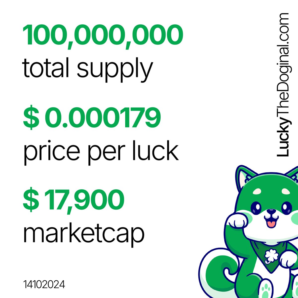 LuckyTheDoginal's tweet photo. GM $luck and #doginals sunshines! 🫡💛
Are you feeling #lucky today 🍀 https://t.co/oh4aypek2A
#Dogecoin #Doge #DRC20 🌱 #ERC20 #BRC20 #ADA20 #TRC20 #memecoin #Token https://t.co/s1lOCmdyI7