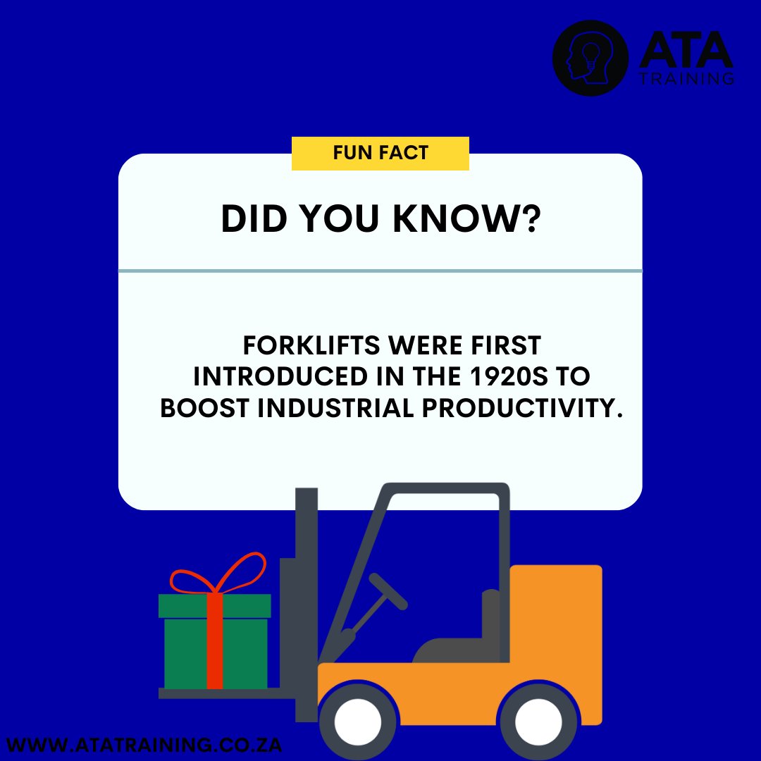 ATATraining's tweet photo. Forklifts were first introduced in the 1920s to boost industrial productivity.

 #ata #ATA #atatraining #vision #forklift https://t.co/JdHTd2r3fW