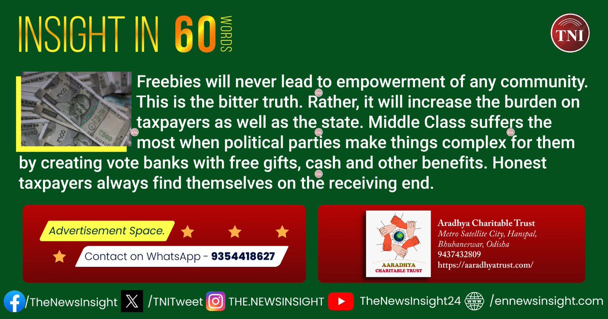 TNIPress's tweet photo. π #TNI #InsightIn60Words - Freebies never lead to Empowerment. #TNI #Insight #PiN https://t.co/dVM85mTf8l