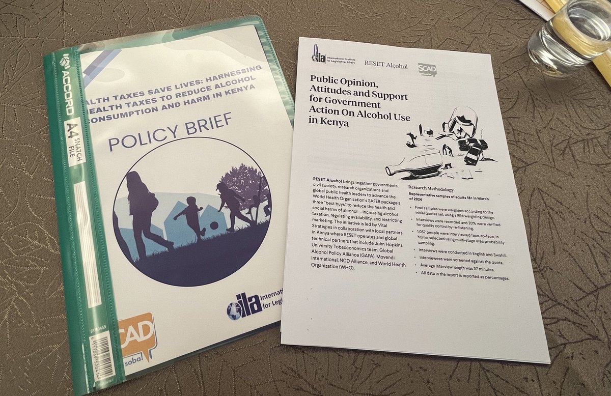 Currently ongoing: 

Launch of the Public Opinion, Attitudes &amp; support for Government Action on Alcohol Use in Kenya 

#AlcPolPrio
#SCADCares
#AlcoholPolicy 
#AlcoholAwarenessKE