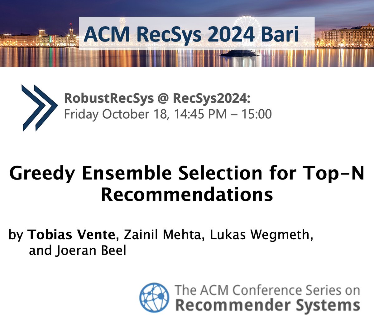 tvnte's tweet photo. Excited to kick off #acm #RecSys2024 🚀! Looking forward to a week full of inspiring talks and engaging conversations!

This year, I contributed to 7 submissions, sharing the work with the community will be busy but fulfilling. 
See you at #RecSys2024! https://t.co/yKnMXDZFsQ