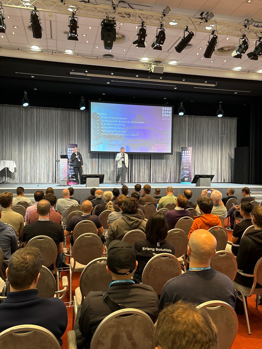 Code BEAM (@codebeamio) on Twitter photo “We’re here to share, learn and inspire.”
<a href="/FrancescoC/">Francesco Cesarini</a> has officially got Code BEAM Europe started! 🙌🇪🇺 #CodeBEAM #CodeBEAMEurope #webeamtogether #myelixirstatus “We’re here to share, learn and inspire.”
<a href="/FrancescoC/">Francesco Cesarini</a> has officially got Code BEAM Europe started! 🙌🇪🇺 #CodeBEAM #CodeBEAMEurope #webeamtogether #myelixirstatus