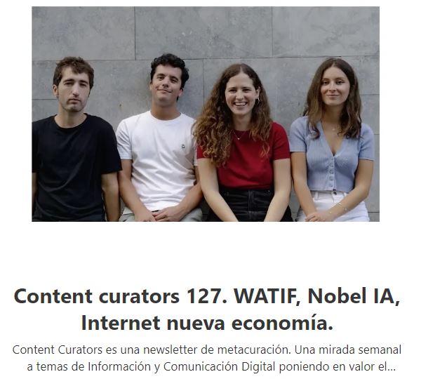 mipumh's tweet photo. En la última publicación de la #newsletter de #comunicación #ContentCurator, entre otros interesantes temas, @jguallar habla del reciente lanzamiento del nuevo medio digital @WATIF_es , creado por @Nanisimo @marmanriique @MarinaEnrich y @Boskic1 https://t.co/autAS62WpP https://t.co/XX2Vxl0Unh