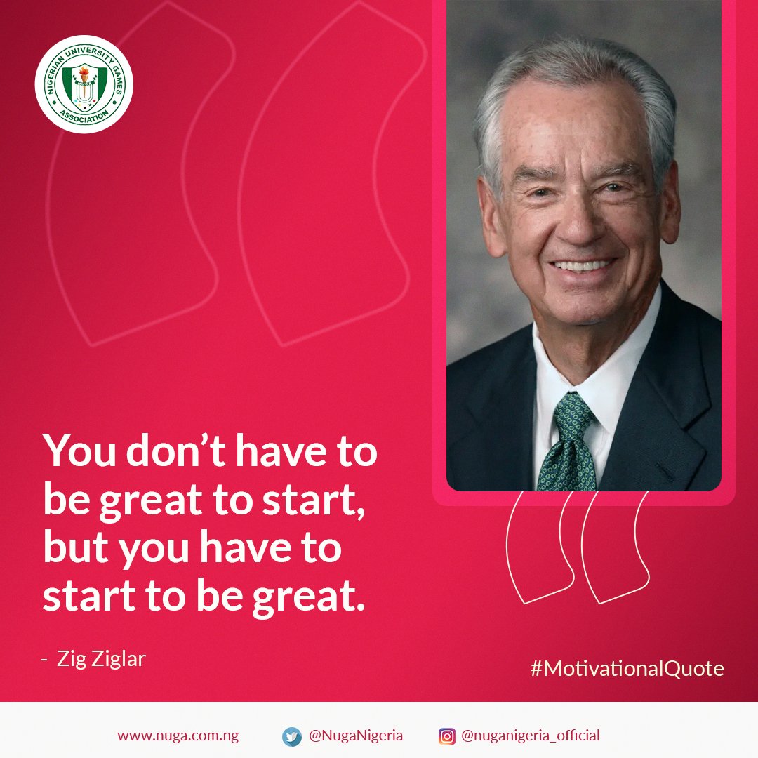 NUGANigeria's tweet photo. Whether in sports, academics, or life, every great achievement begins with a single step. Let’s keep striving for greatness together! 💪🏾

.
.
________
#NUGA
#Inspiration
#StartNow
#GreatnessInProgress
#MondayMotivation https://t.co/xbfzkoLN4T