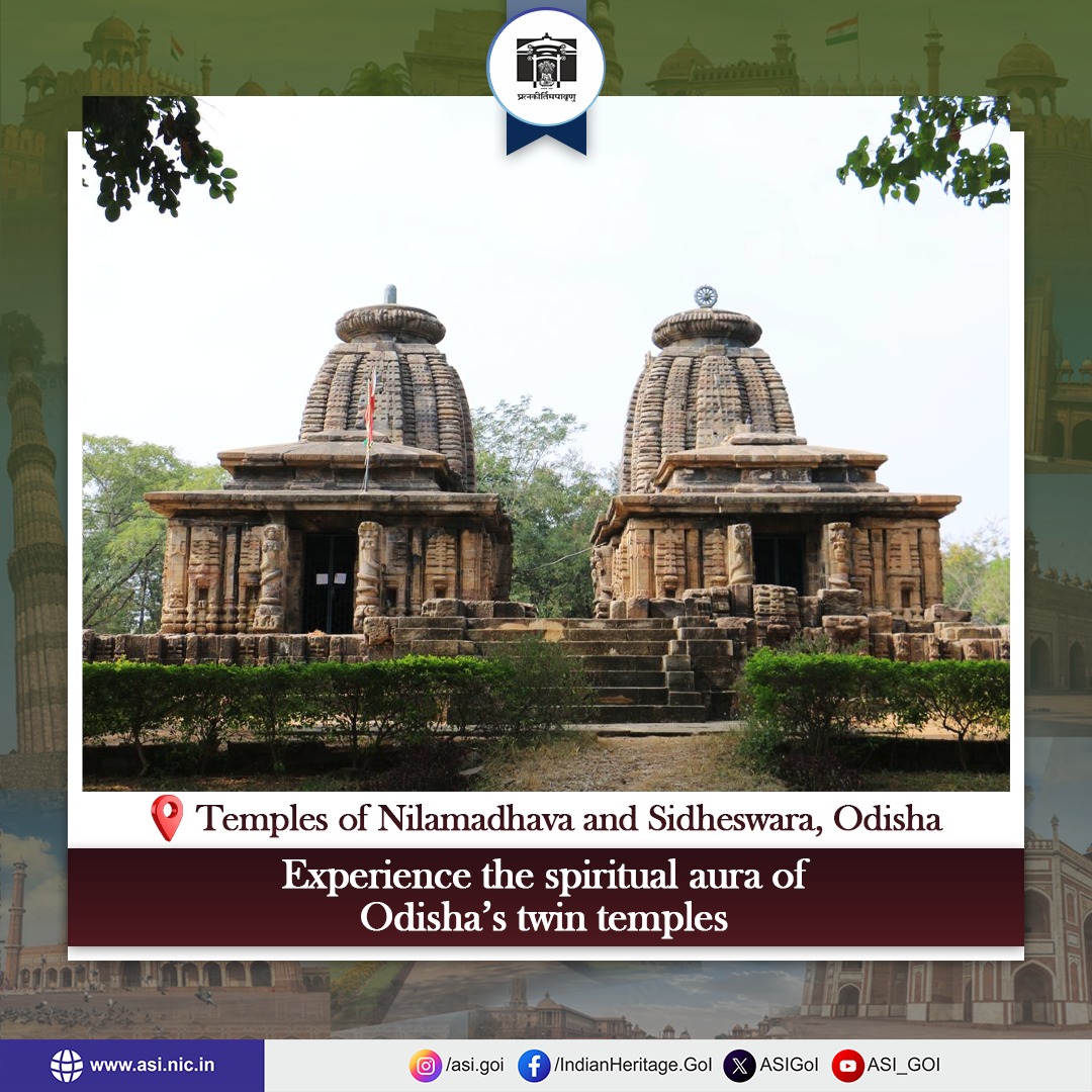 Located on the banks of Mahanadi River, these twin temples of Gandharadi village in town Boudh, Odisha is dedicated to Sidheswara (Lord Shiva) and Nilamadhava (Lord Vishnu). Built in 9th Century CE, under the reign of Bhanjas of Khinjali Mandala,(1/2)