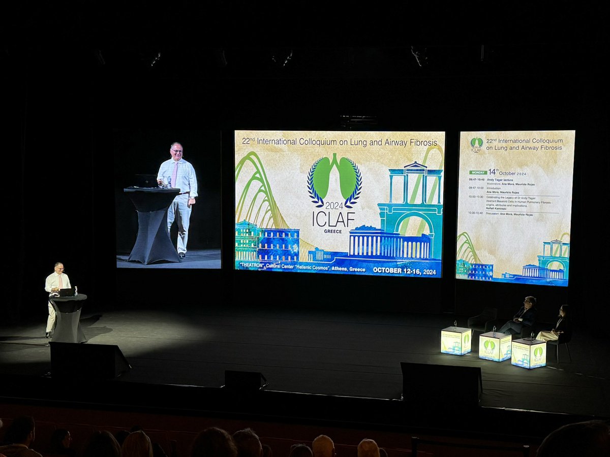 Congratulations to <a href="/KaminskiMed/">Naftali Kaminski</a> for receiving the Andy Tager Mentoring Award at #ICLAF2024 #Athens. Such a well-deserved selection my friend 👏👏👏. Here’s a photo of Naftali, Jack Gauldie, and Andy taken at ICLAF2014 in Mont Tremblant, Canada. Time to reflect, remember, and