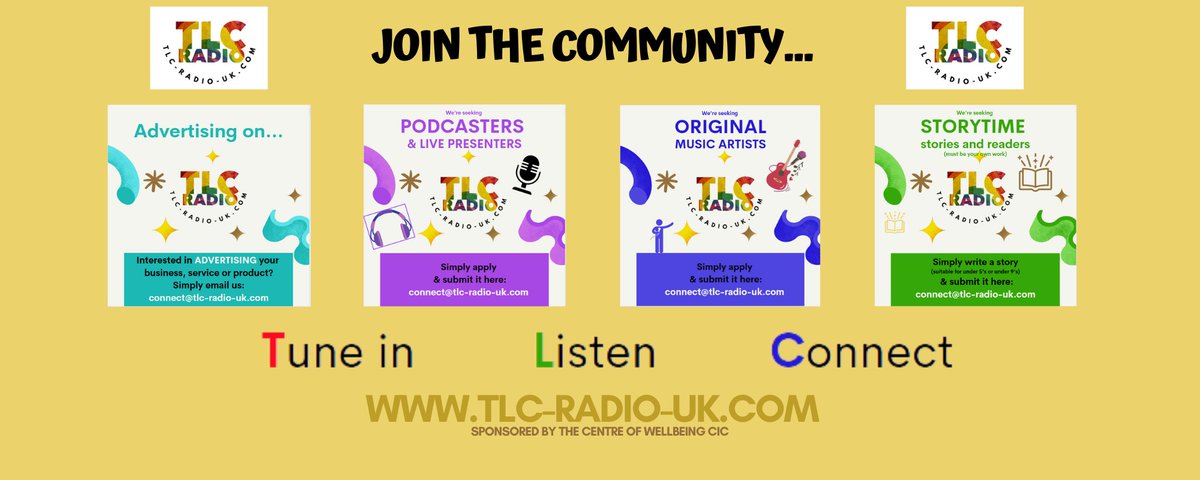 JOIN US - ON The Radio!
        9:30 -10:30am TODAY!
              LISTEN LIVE👉 tlc-radio-uk.com/radio-player                                                                                                          
Claire &amp; Lesley 
                putting #wellbeing &amp; connection 1st!