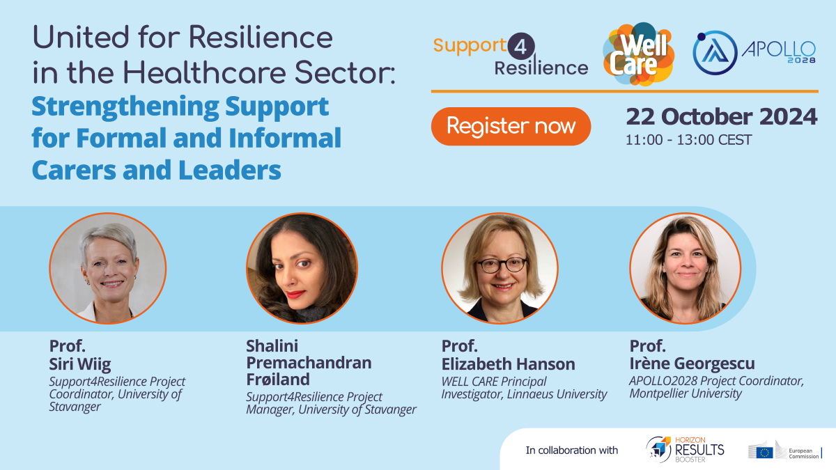 Introducing the speakers who will lead the next webinar session with <a href="/apollo2028/">apollo202</a> and WellCare, with <a href="/HorizonBooster/">Booster</a> 📢 

We will present different proposals and perspectives to understand the changes and solutions for resilient healthcare workforces and informal carers. 🏥